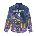 Custom NAIDOC Week 2025 Storm Women Casual Shirt Melbourne Indigenous Art