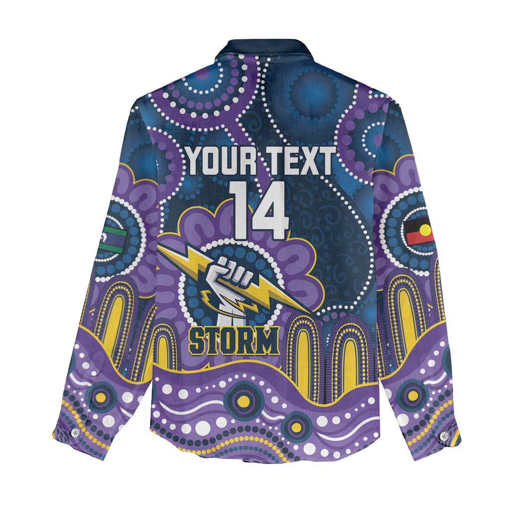 Custom NAIDOC Week 2025 Storm Women Casual Shirt Melbourne Indigenous Art