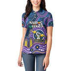 Custom NAIDOC Week 2025 Storm Women Polo Shirt Melbourne Indigenous Art
