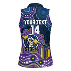 Custom NAIDOC Week 2025 Storm Women Sleeveless Polo Shirt Melbourne Indigenous Art