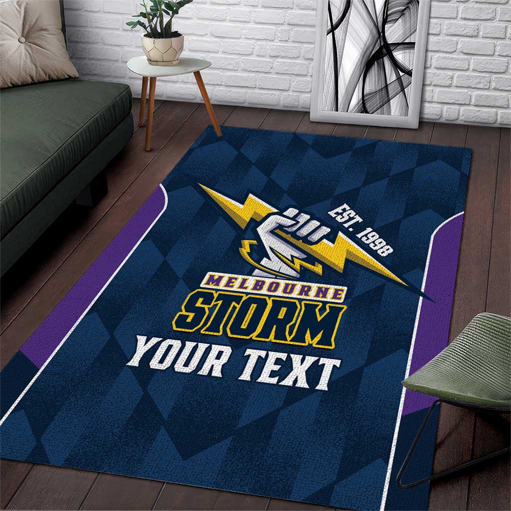NRL Storm Rugby 2025 Custom Area Rug Est 1998 Sporty Style