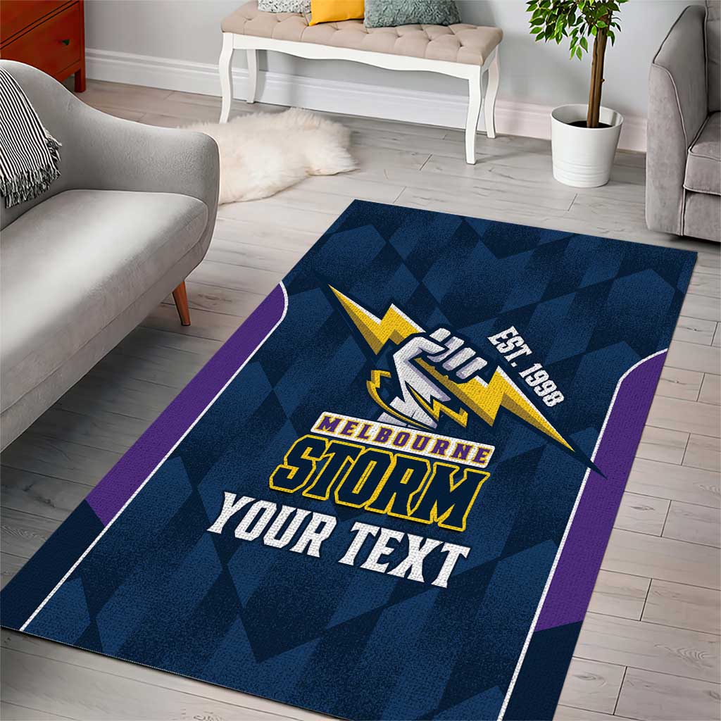 NRL Storm Rugby 2025 Custom Area Rug Est 1998 Sporty Style