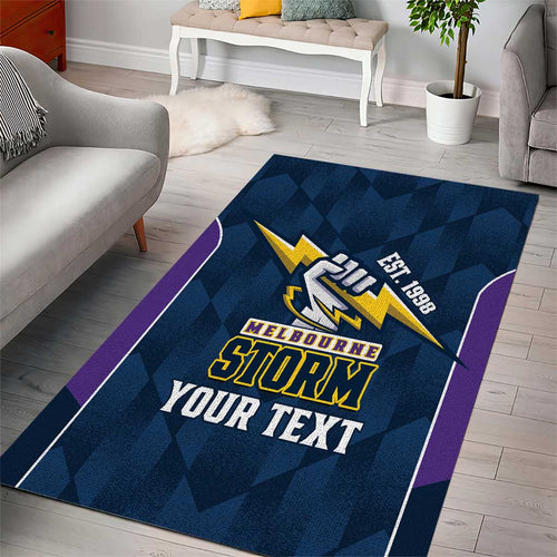 NRL Storm Rugby 2025 Custom Area Rug Est 1998 Sporty Style