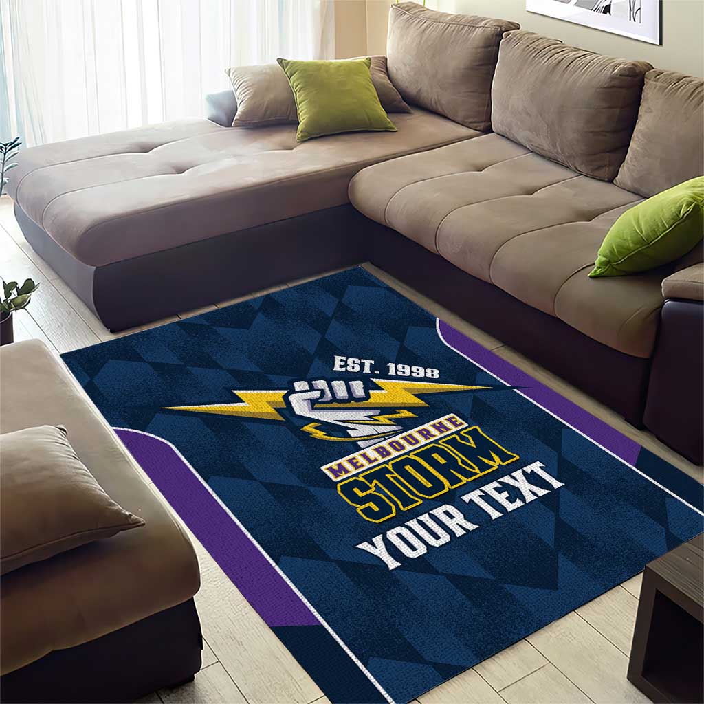 NRL Storm Rugby 2025 Custom Area Rug Est 1998 Sporty Style