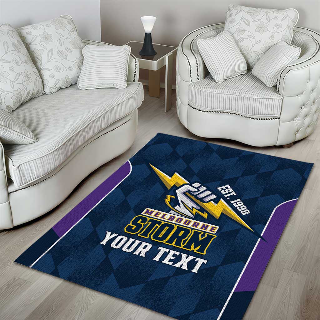 NRL Storm Rugby 2025 Custom Area Rug Est 1998 Sporty Style