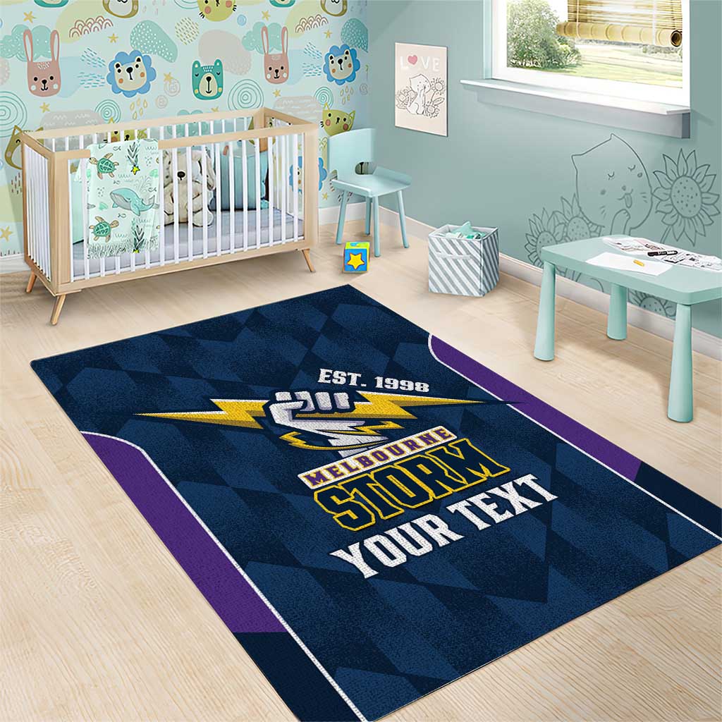 NRL Storm Rugby 2025 Custom Area Rug Est 1998 Sporty Style