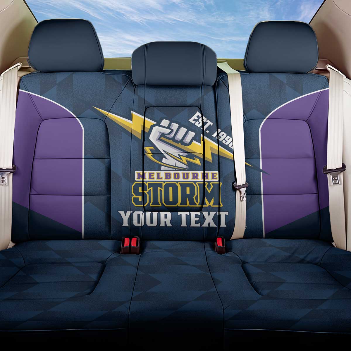 NRL Storm Rugby 2025 Custom Back Car Seat Cover Est 1998 Sporty Style