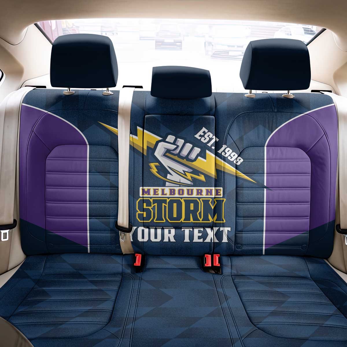NRL Storm Rugby 2025 Custom Back Car Seat Cover Est 1998 Sporty Style