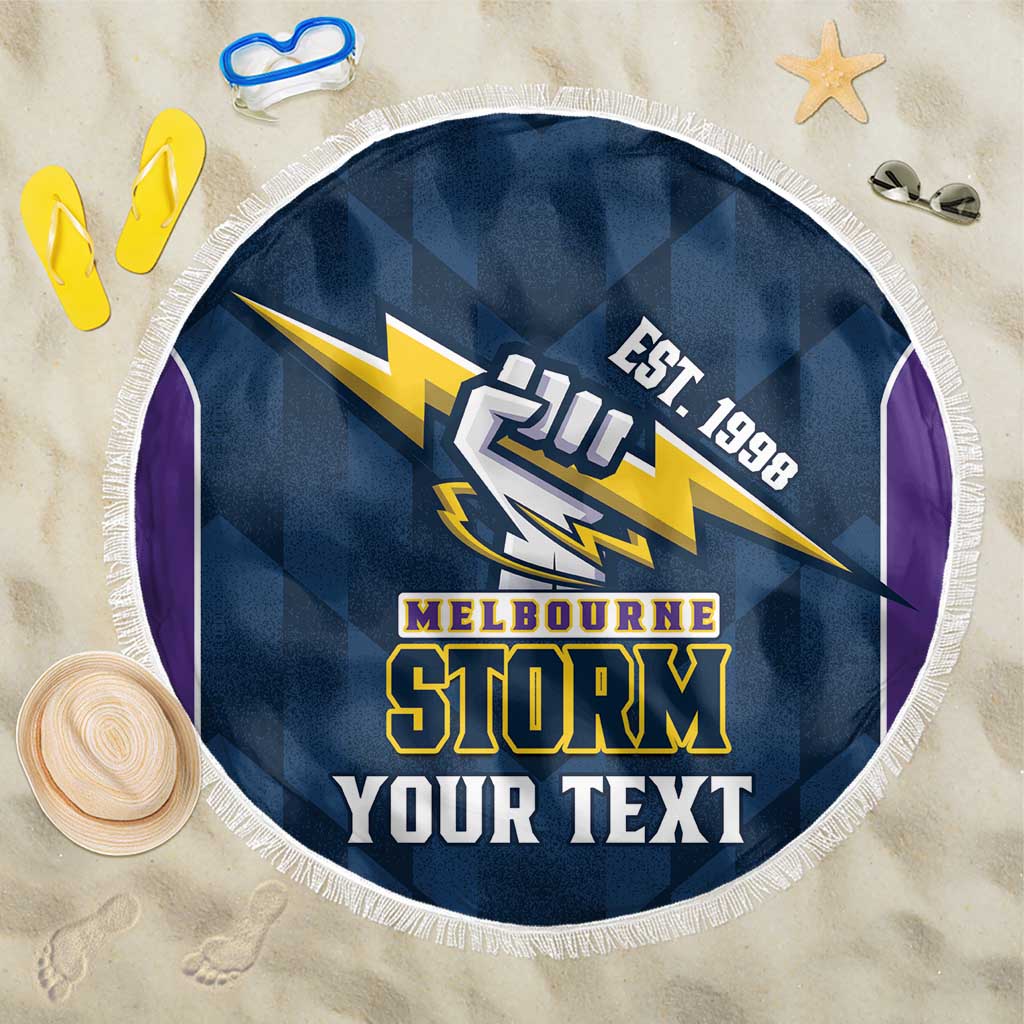NRL Storm Rugby 2025 Custom Beach Blanket Est 1998 Sporty Style