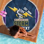 NRL Storm Rugby 2025 Custom Beach Blanket Est 1998 Sporty Style