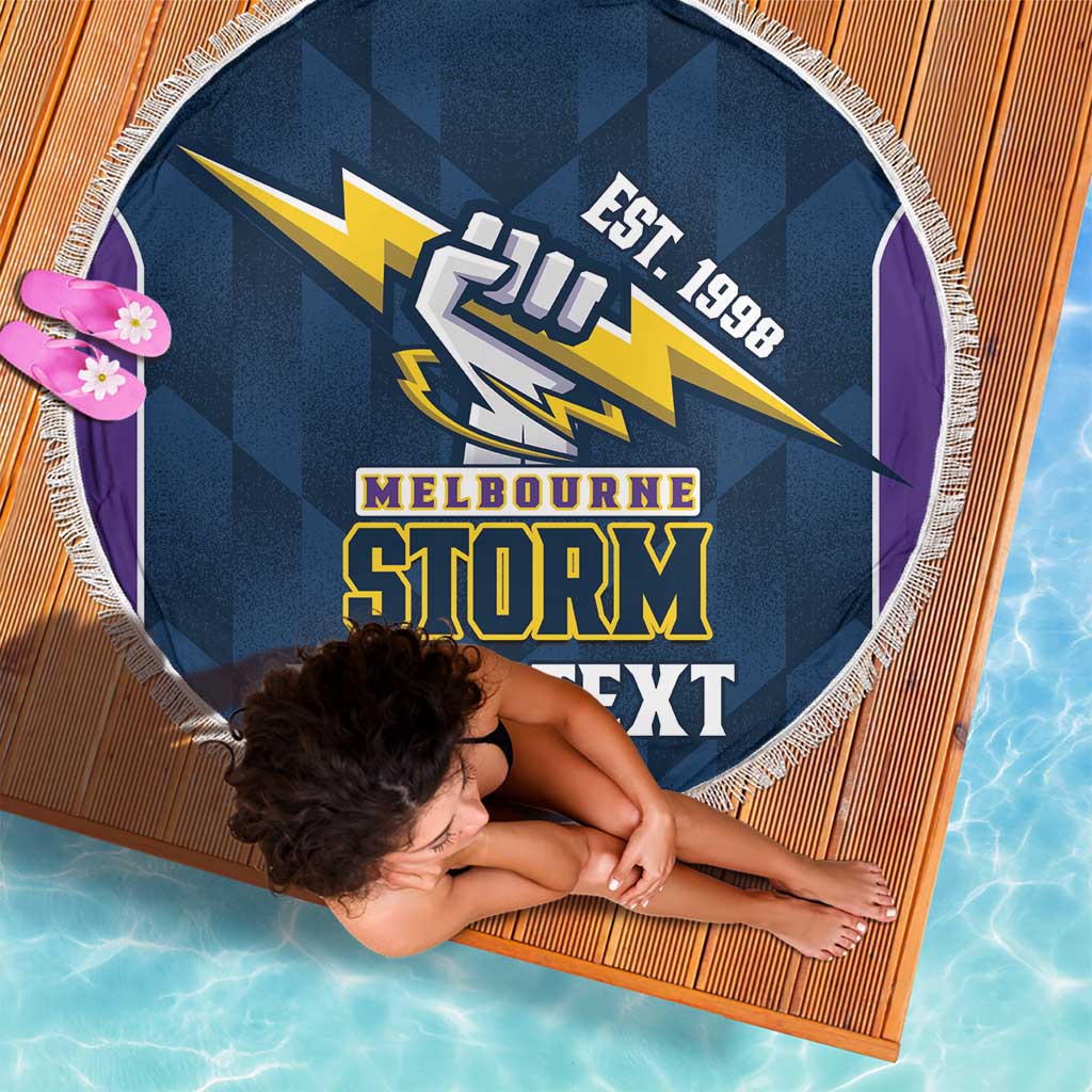NRL Storm Rugby 2025 Custom Beach Blanket Est 1998 Sporty Style