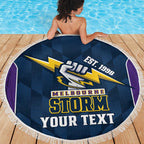 NRL Storm Rugby 2025 Custom Beach Blanket Est 1998 Sporty Style