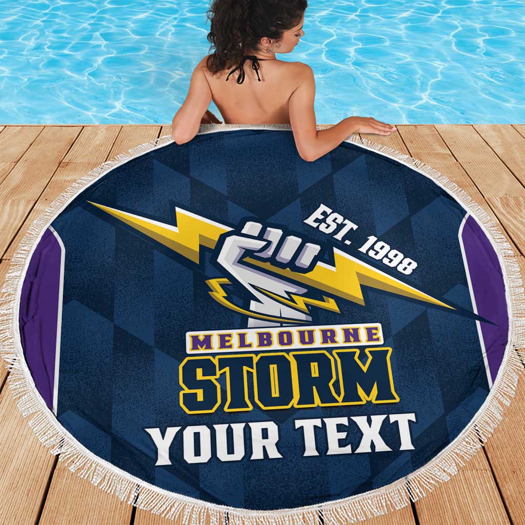 NRL Storm Rugby 2025 Custom Beach Blanket Est 1998 Sporty Style