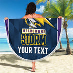 NRL Storm Rugby 2025 Custom Beach Blanket Est 1998 Sporty Style