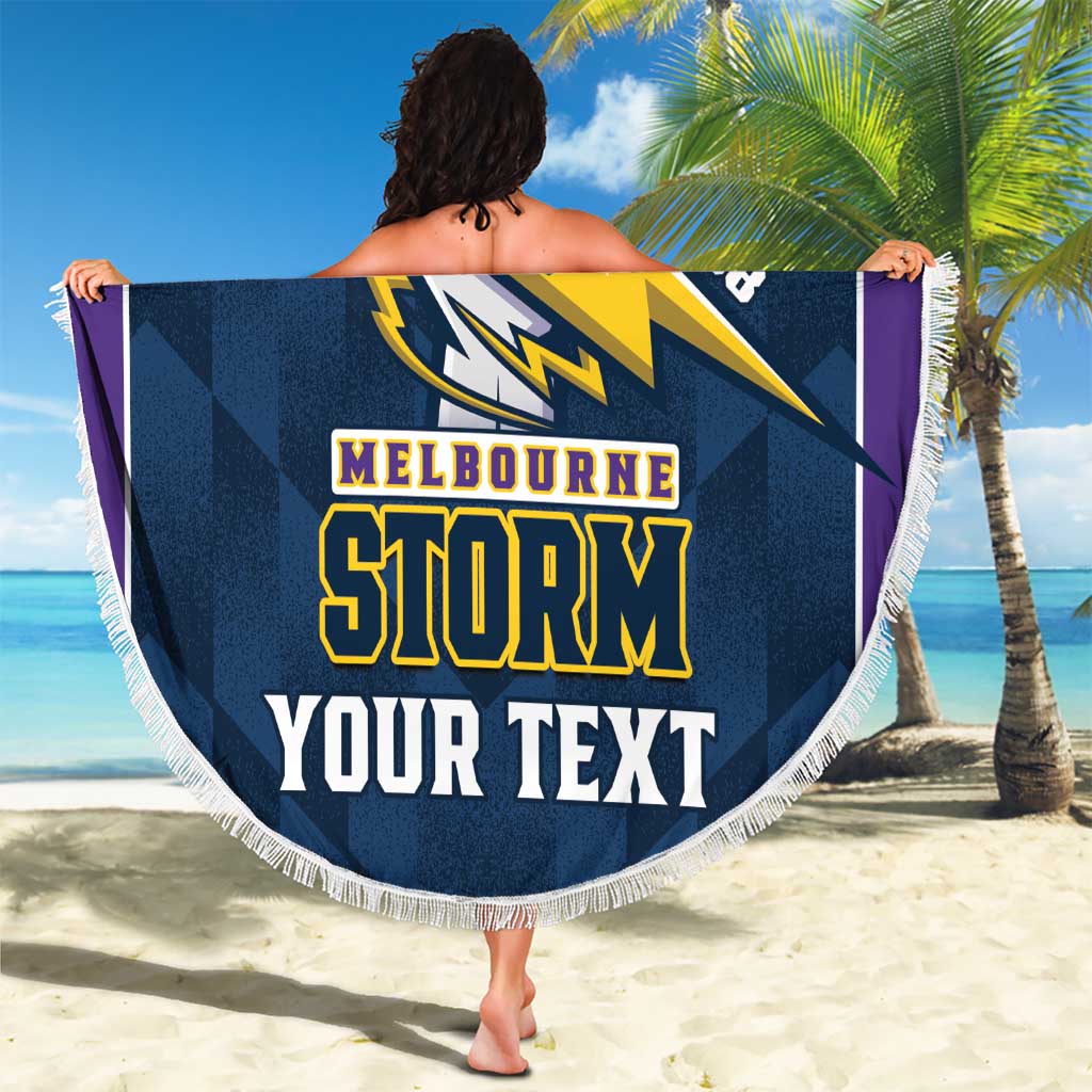 NRL Storm Rugby 2025 Custom Beach Blanket Est 1998 Sporty Style