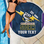 NRL Storm Rugby 2025 Custom Beach Blanket Est 1998 Sporty Style