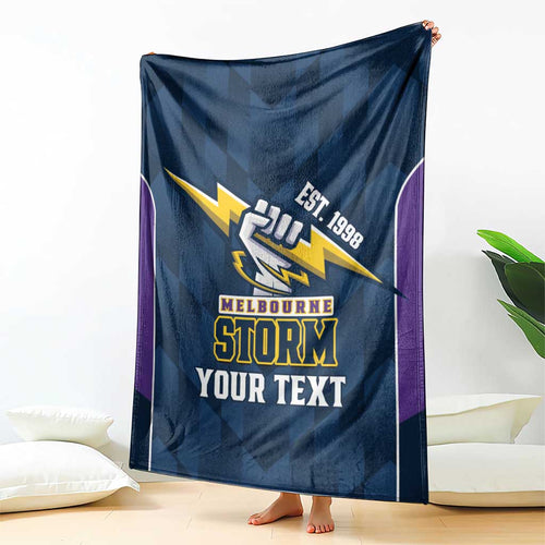 NRL Storm Rugby 2025 Custom Blanket Est 1998 Sporty Style