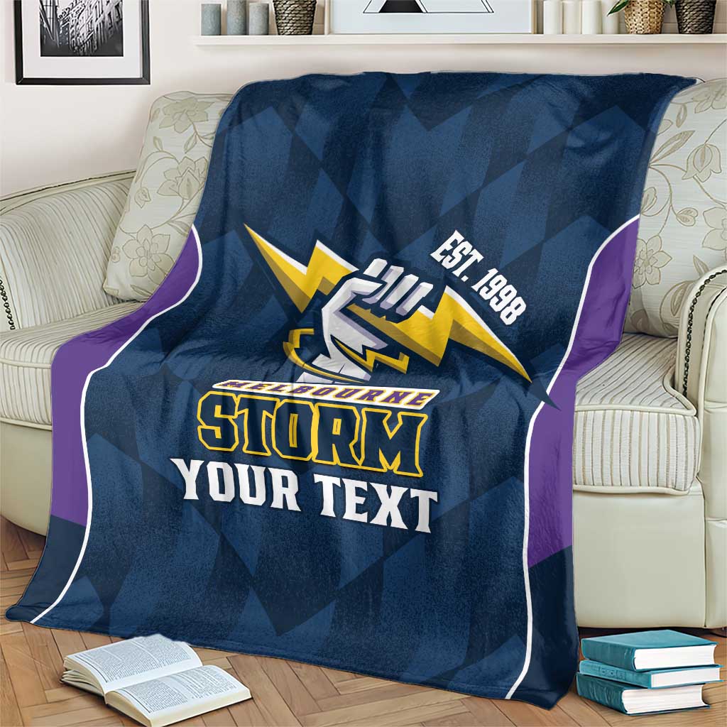 NRL Storm Rugby 2025 Custom Blanket Est 1998 Sporty Style