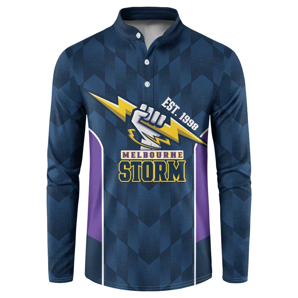 NRL Storm Rugby 2025 Custom Button Sweatshirt Est 1998 Sporty Style