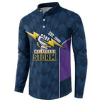 NRL Storm Rugby 2025 Custom Button Sweatshirt Est 1998 Sporty Style