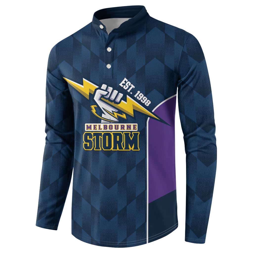 NRL Storm Rugby 2025 Custom Button Sweatshirt Est 1998 Sporty Style
