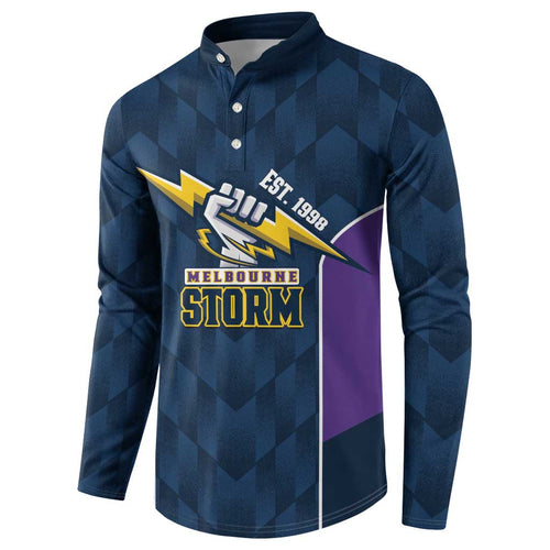 NRL Storm Rugby 2025 Custom Button Sweatshirt Est 1998 Sporty Style