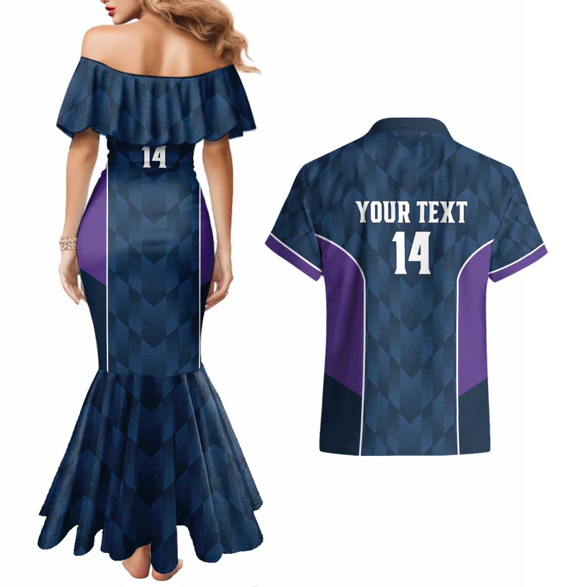 NRL Storm Rugby 2025 Custom Couples Matching Mermaid Dress and Hawaiian Shirt Est 1998 Sporty Style