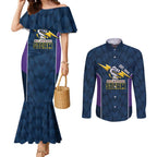 NRL Storm Rugby 2025 Custom Couples Matching Mermaid Dress and Long Sleeve Button Shirt Est 1998 Sporty Style