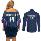 NRL Storm Rugby 2025 Custom Couples Matching Off Shoulder Short Dress and Long Sleeve Button Shirt Est 1998 Sporty Style