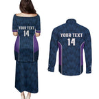 NRL Storm Rugby 2025 Custom Couples Matching Puletasi and Long Sleeve Button Shirt Est 1998 Sporty Style
