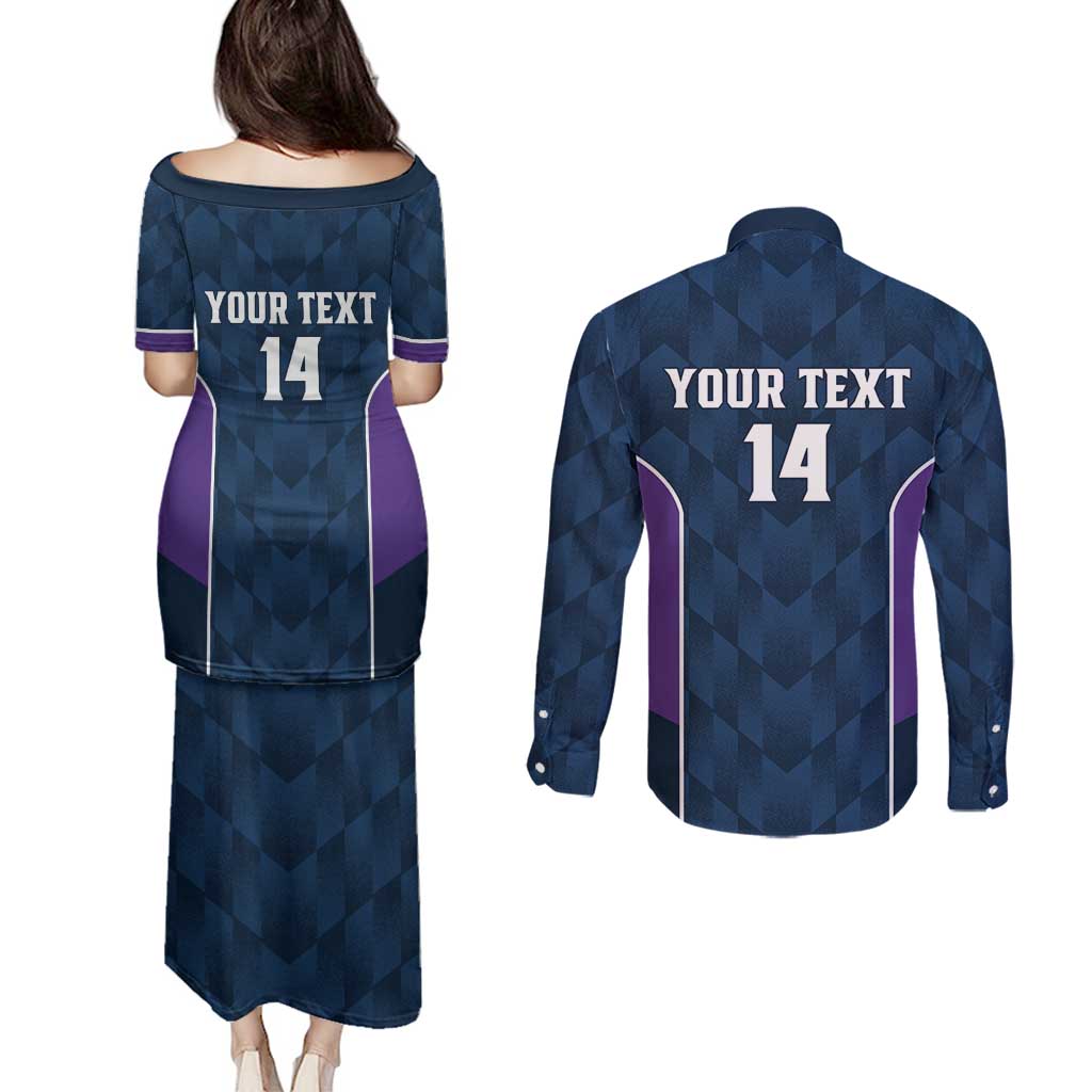 NRL Storm Rugby 2025 Custom Couples Matching Puletasi and Long Sleeve Button Shirt Est 1998 Sporty Style