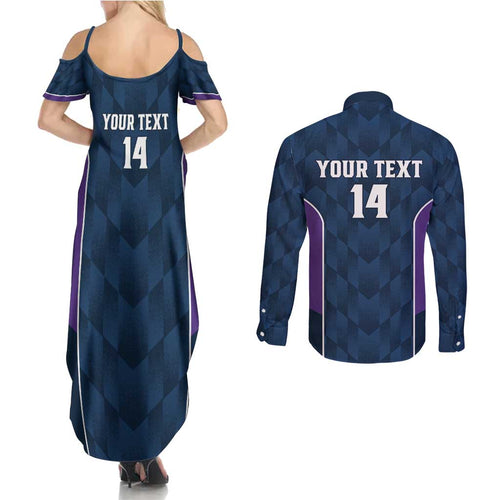 NRL Storm Rugby 2025 Custom Couples Matching Summer Maxi Dress and Long Sleeve Button Shirt Est 1998 Sporty Style