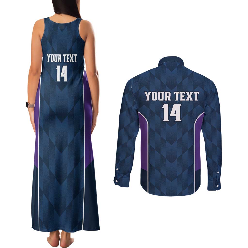 NRL Storm Rugby 2025 Custom Couples Matching Tank Maxi Dress and Long Sleeve Button Shirt Est 1998 Sporty Style