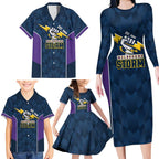 NRL Storm Rugby 2025 Custom Family Matching Long Sleeve Bodycon Dress and Hawaiian Shirt Est 1998 Sporty Style