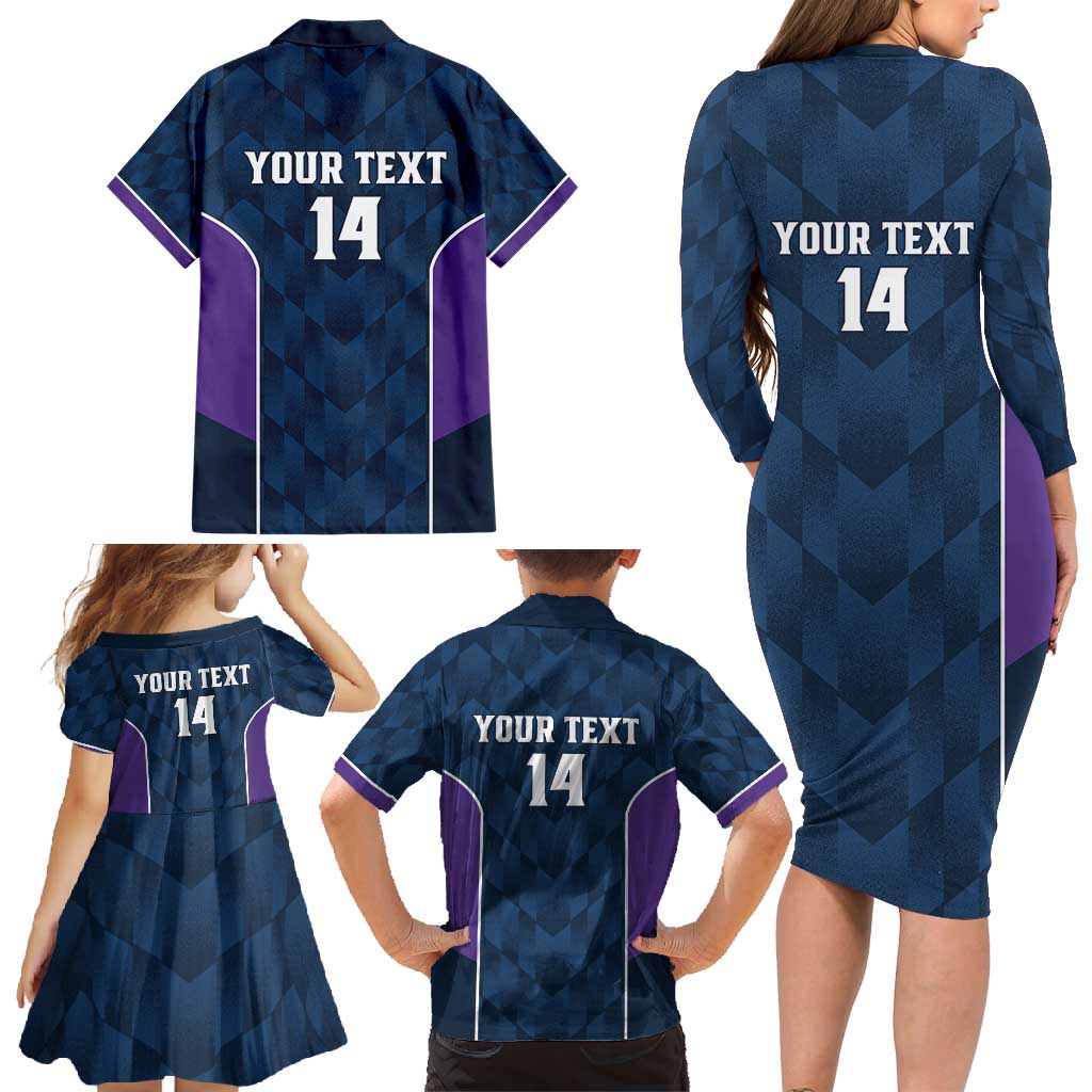 NRL Storm Rugby 2025 Custom Family Matching Long Sleeve Bodycon Dress and Hawaiian Shirt Est 1998 Sporty Style