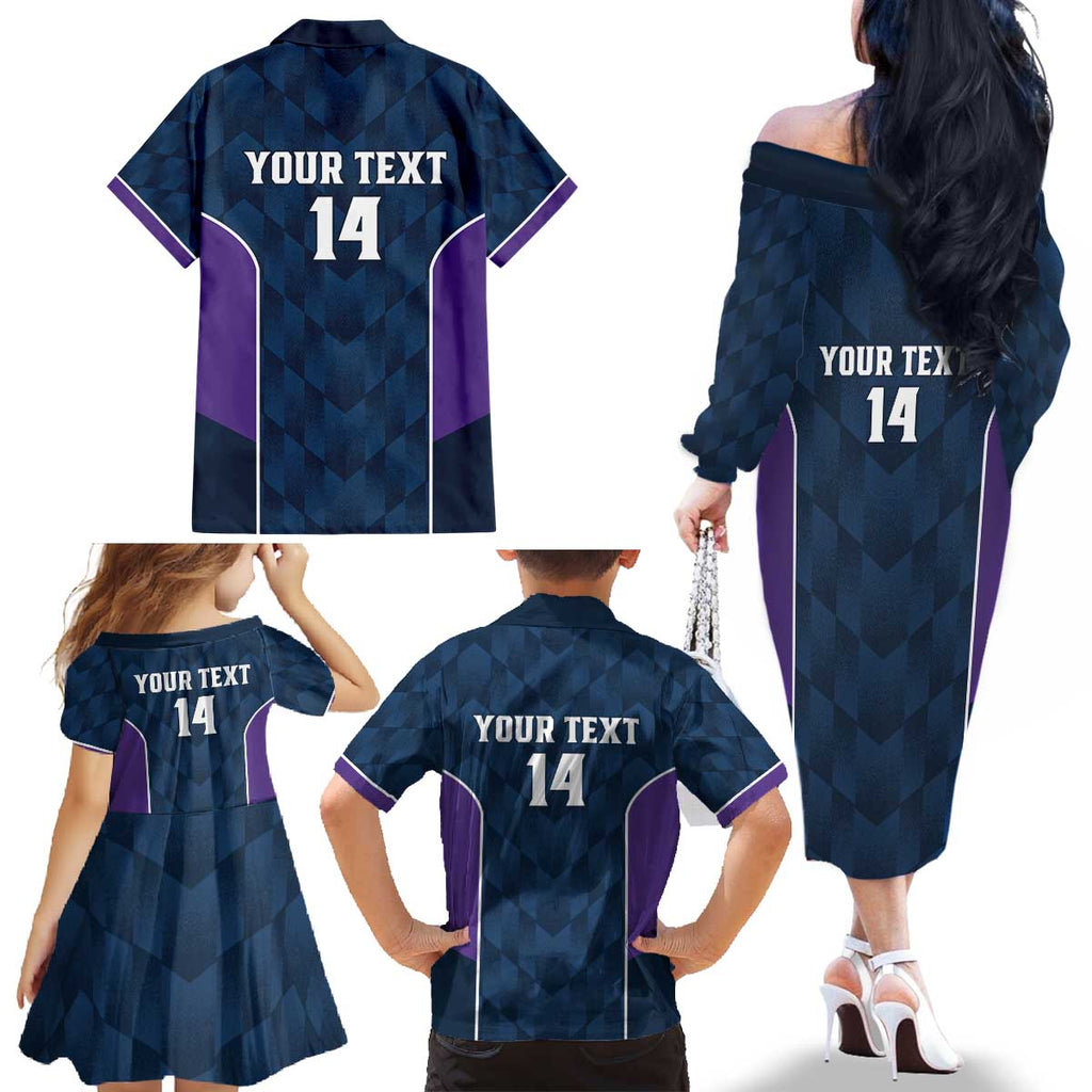 NRL Storm Rugby 2025 Custom Family Matching Off The Shoulder Long Sleeve Dress and Hawaiian Shirt Est 1998 Sporty Style