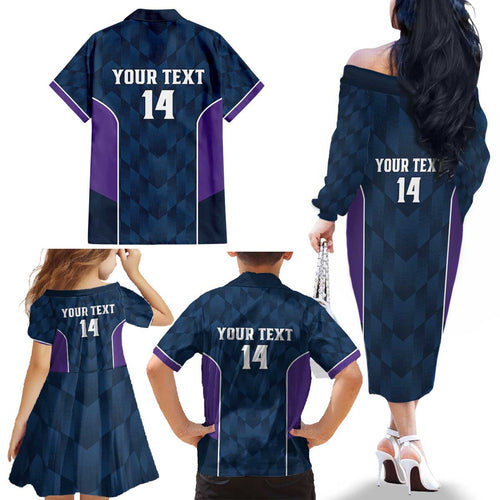 NRL Storm Rugby 2025 Custom Family Matching Off The Shoulder Long Sleeve Dress and Hawaiian Shirt Est 1998 Sporty Style