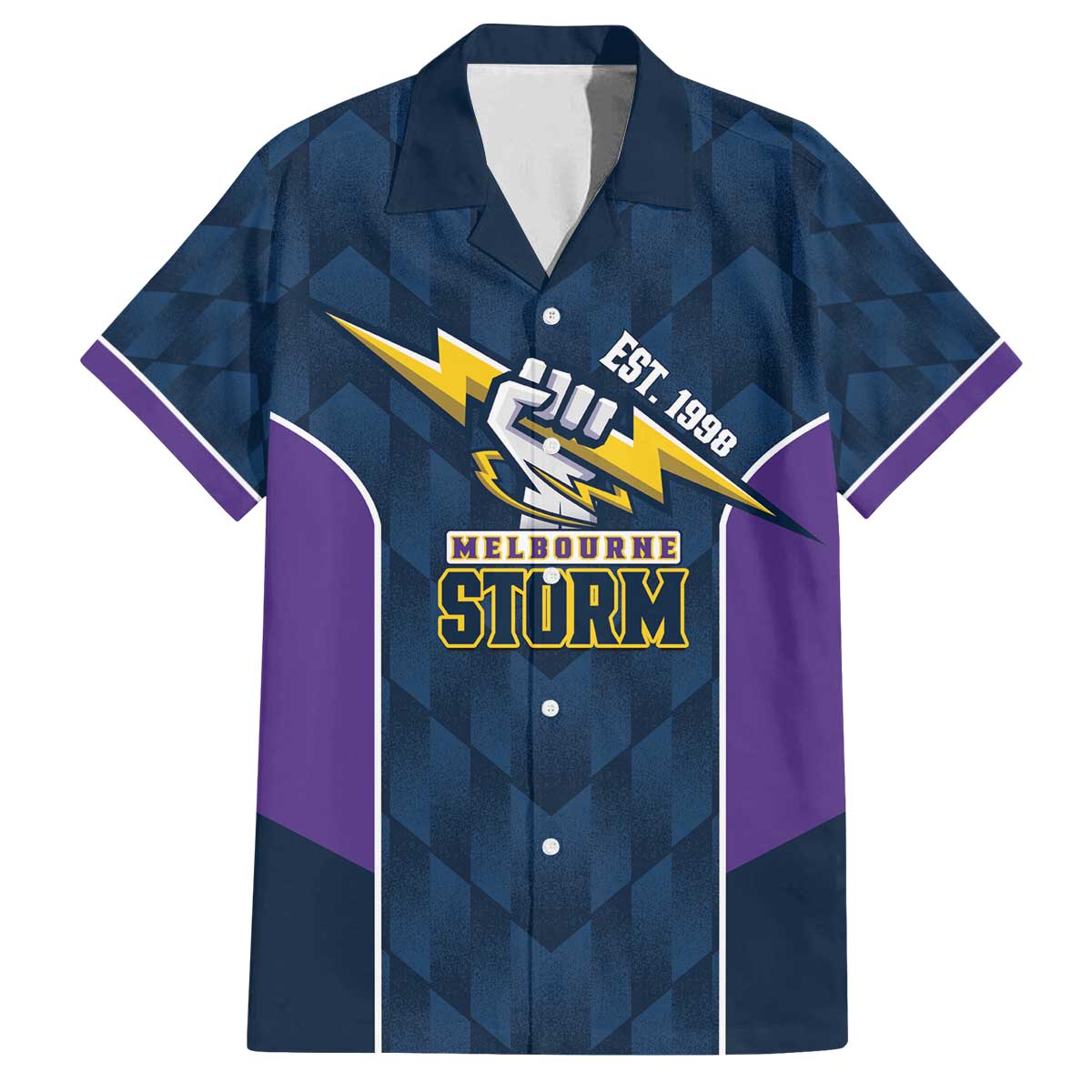 NRL Storm Rugby 2025 Custom Family Matching Off The Shoulder Long Sleeve Dress and Hawaiian Shirt Est 1998 Sporty Style
