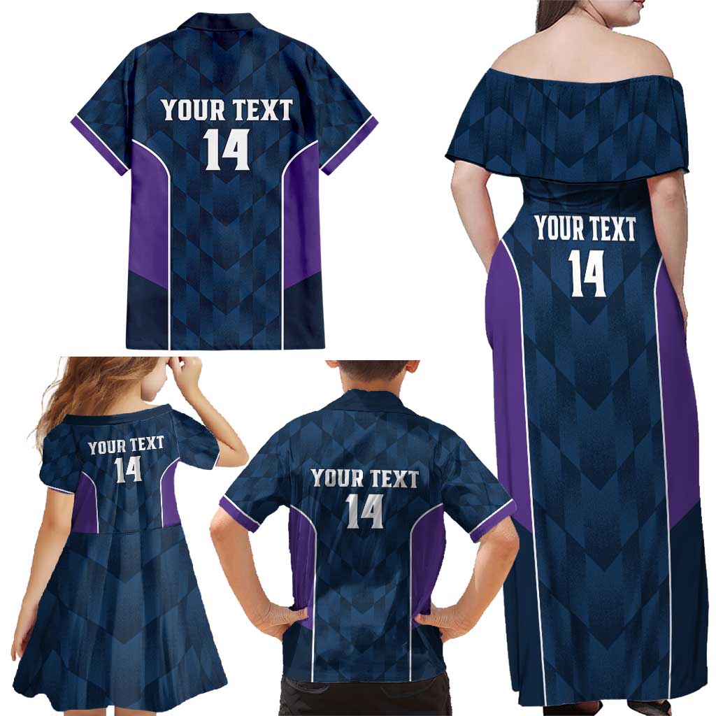 NRL Storm Rugby 2025 Custom Family Matching Off Shoulder Maxi Dress and Hawaiian Shirt Est 1998 Sporty Style