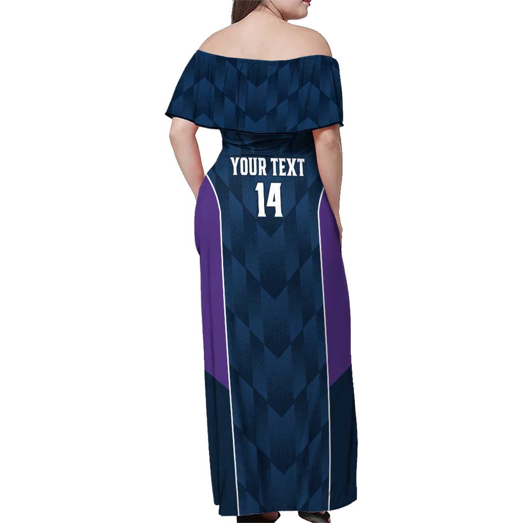 NRL Storm Rugby 2025 Custom Family Matching Off Shoulder Maxi Dress and Hawaiian Shirt Est 1998 Sporty Style