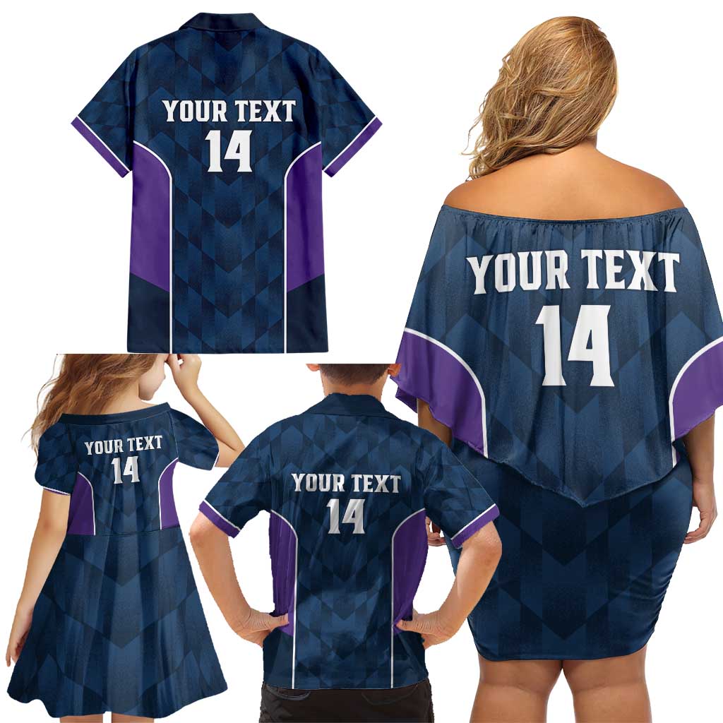 NRL Storm Rugby 2025 Custom Family Matching Off Shoulder Short Dress and Hawaiian Shirt Est 1998 Sporty Style