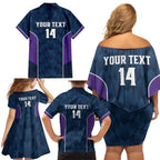 NRL Storm Rugby 2025 Custom Family Matching Off Shoulder Short Dress and Hawaiian Shirt Est 1998 Sporty Style
