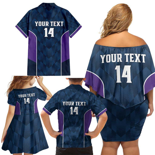 NRL Storm Rugby 2025 Custom Family Matching Off Shoulder Short Dress and Hawaiian Shirt Est 1998 Sporty Style