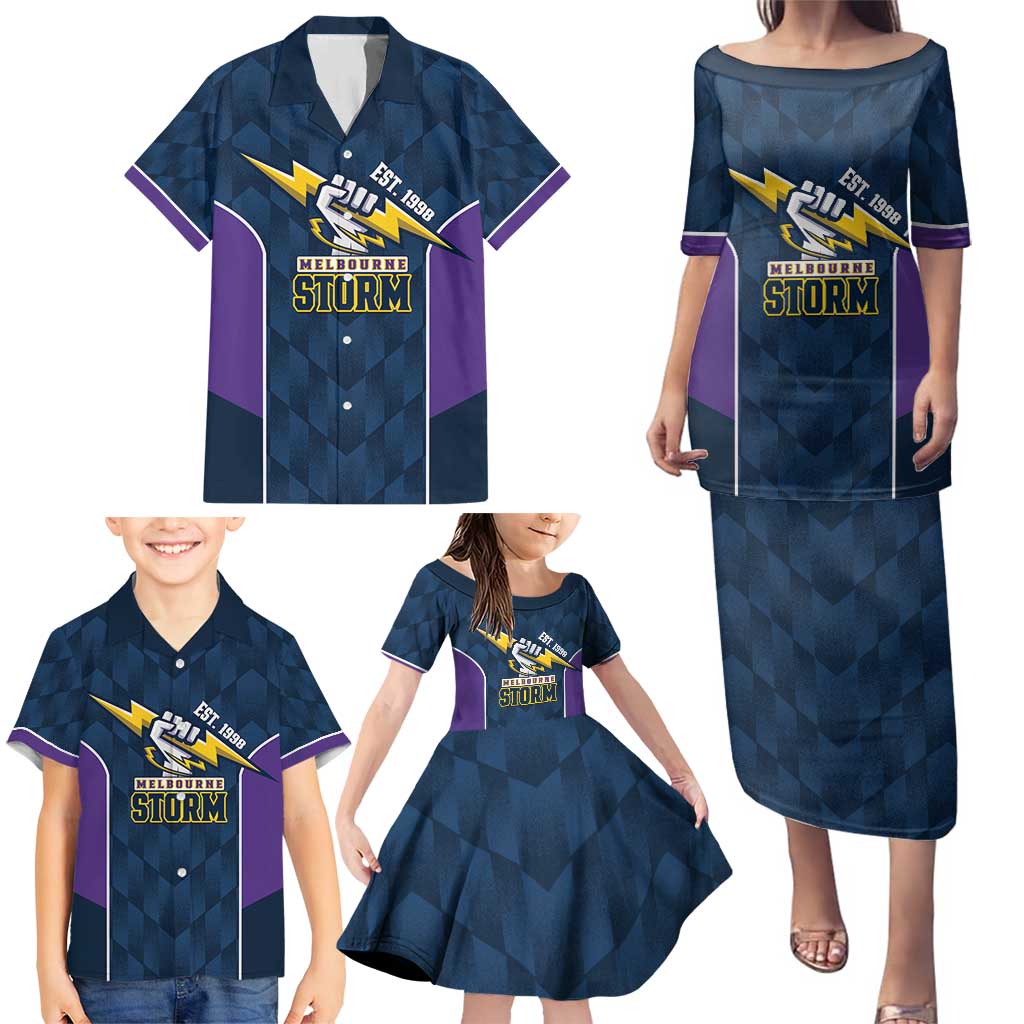 NRL Storm Rugby 2025 Custom Family Matching Puletasi and Hawaiian Shirt Est 1998 Sporty Style