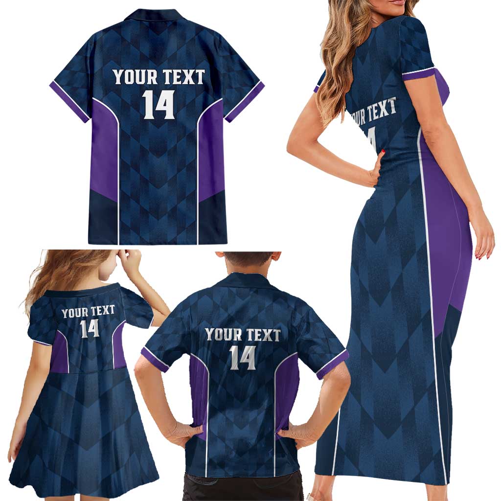 NRL Storm Rugby 2025 Custom Family Matching Short Sleeve Bodycon Dress and Hawaiian Shirt Est 1998 Sporty Style