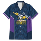 NRL Storm Rugby 2025 Custom Family Matching Short Sleeve Bodycon Dress and Hawaiian Shirt Est 1998 Sporty Style