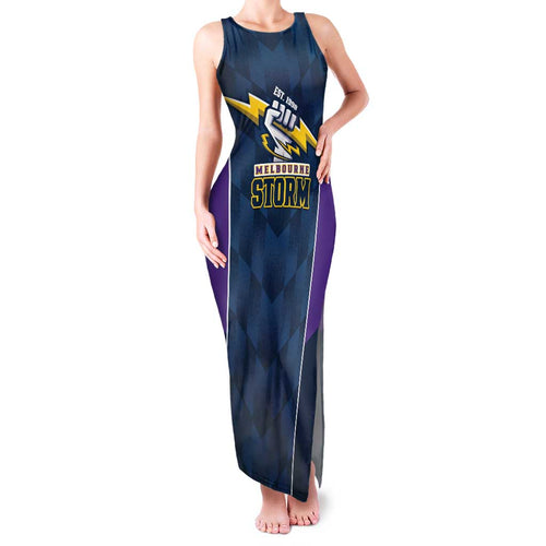 NRL Storm Rugby 2025 Custom Family Matching Tank Maxi Dress and Hawaiian Shirt Est 1998 Sporty Style