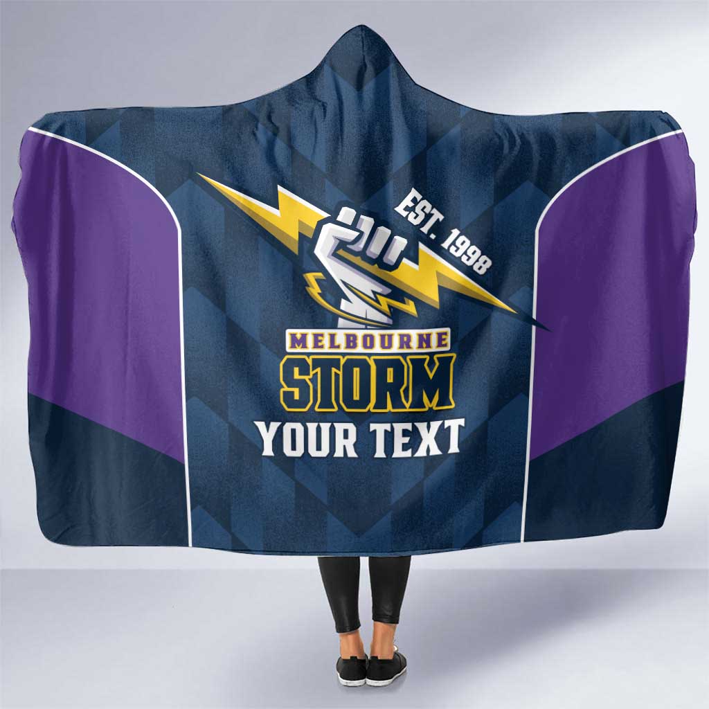 NRL Storm Rugby 2025 Custom Hooded Blanket Est 1998 Sporty Style