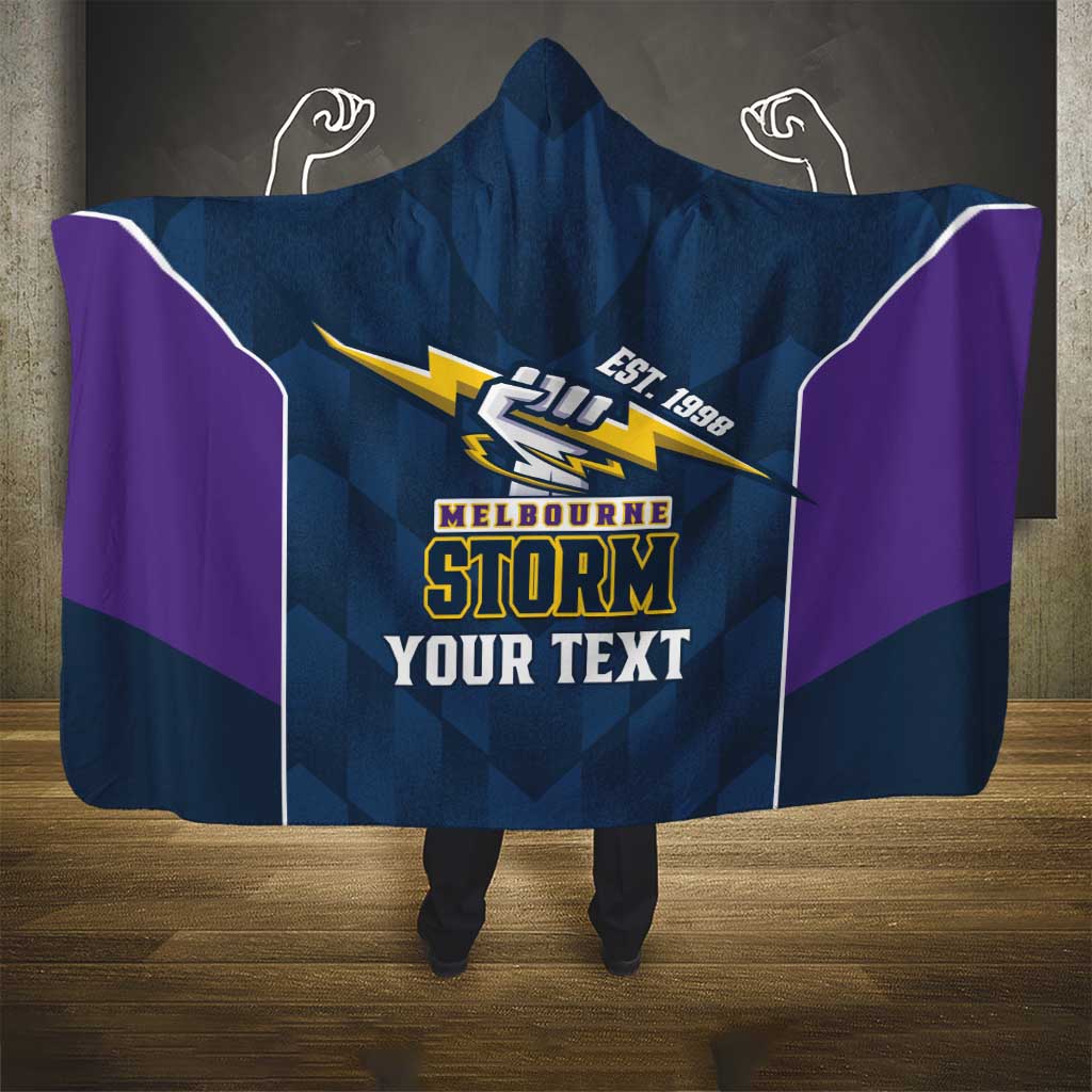 NRL Storm Rugby 2025 Custom Hooded Blanket Est 1998 Sporty Style