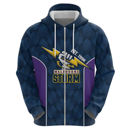 NRL Storm Rugby 2025 Custom Hoodie Est 1998 Sporty Style